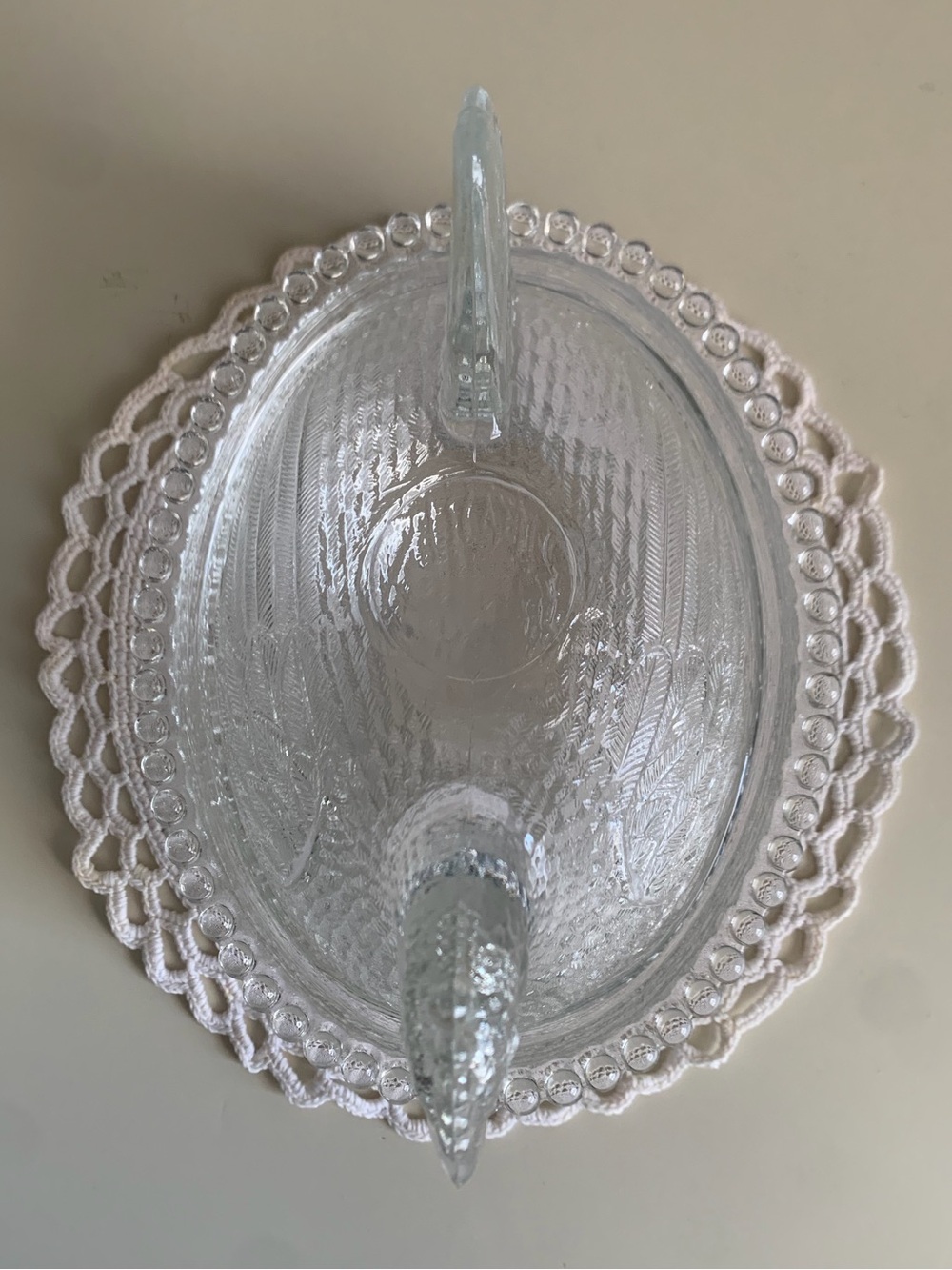 Vintage Indiana Glass Hen on Nest Clear Crystal Beaded Covered Dish - Picture 4 of 15